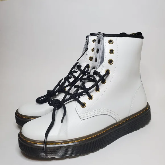 Dr Martens Zavala Boots White Leather Brand New - Picture 4 of 8